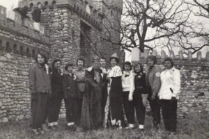 Teddy with Miss Fox River Grove Contestant - 1950s